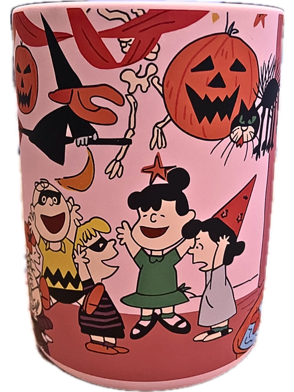 NWOT Peanuts Gang Halloween Mug Pink Great Pumpkin Party